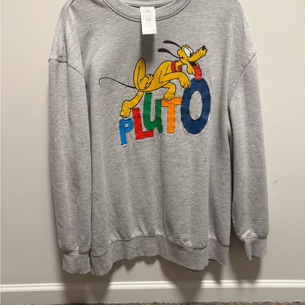 Disney Gray Pluto Graphic Sweat Shirt